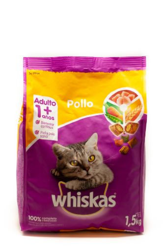 Imagen de ALIMENTO WHISKAS POLLO & LECHE PARA GATO 1500 G