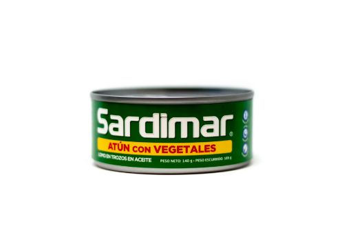 Imagen de ATÚN SARDIMAR LOMO EN TROZOS CON VEGETALES EN ACEITE 105.00 G