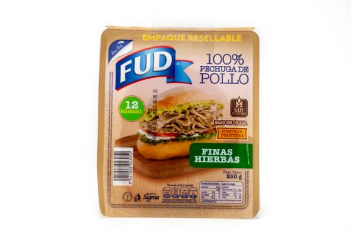 Imagen de JAMON FUD COCIDO DE PECHUGA DE POLLO CON FINAS HIERVAS 250 G