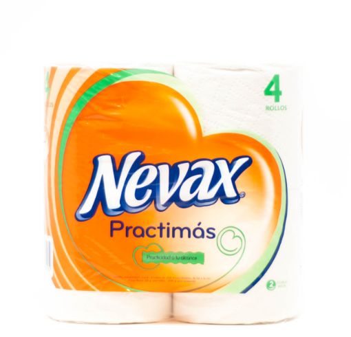 Imagen de PAPEL HIGIENICO NEVAX PRACTIMAS DOBLE HOJA 4 UND 4.00 UND