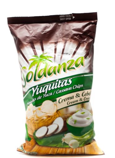 Imagen de HOJUELAS DE YUCA SOLDANZA YUQUITAS CEBOLLA Y CREMA 135.00 G