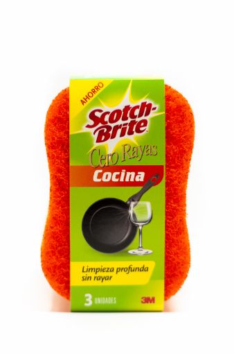 Imagen de ESPONJA SCOTCH BRITE LAVAPLATOS CERO RAYAS 3 UND