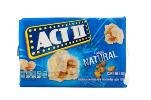 Imagen de PALOMITAS DE MAIZ ACT II SABOR NATURAL 80 G
