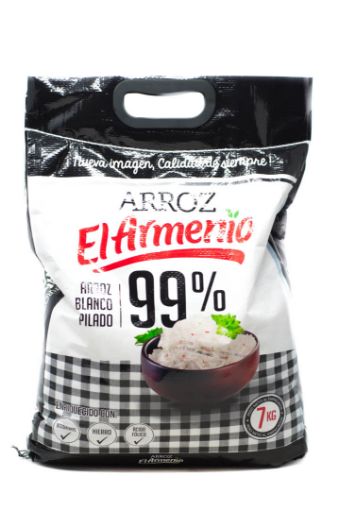 Imagen de ARROZ EL ARMENIO BLANCO PILADO 99% GRANO ENTERO SACA 7000 G