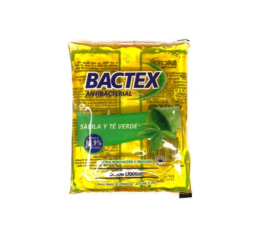 Imagen de JABON LIQUIDO BACTEX SABILA Y TE BOLSA 221 ml 