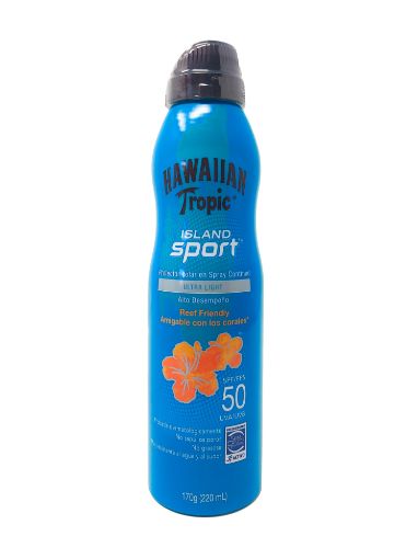 Imagen de PROTECTOR SOLAR HAWAIIAN TROPIC ISLAND SPORT SPF 50 EN AEROSOL 180 ml 