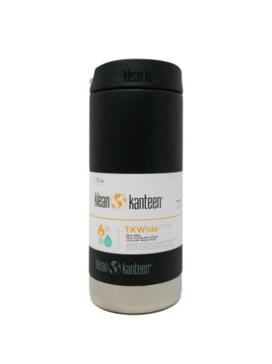 Imagen de BOTELLA KLEAN KANTEEN TKWIDE CAFE CAP COLOR NEGRA 1 UND 355 ml 