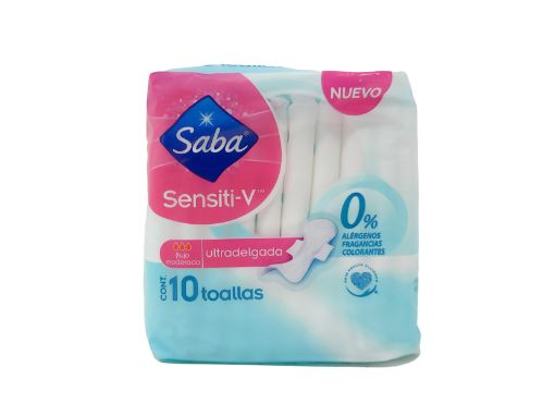 Imagen de TOALLAS FEMENINAS SABA SENSITI-V ULTRADELGADA 10 und 