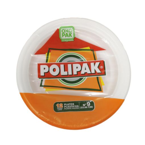 Imagen de PLATO POLIPAK DESECHABLE OXOPACK N.9 GRANDE 12 UND 