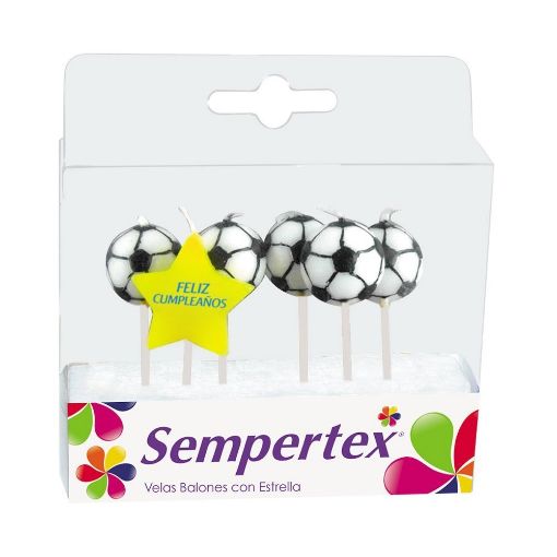 Imagen de VELA DE CUMPLEAÑOS SEMPERTEX BALON DE FUTBOL 6 UND 