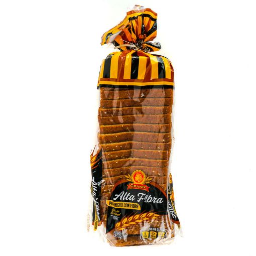 Imagen de PAN CUADRADO GRANIX NEGRO ALTA FIBRA 750 G