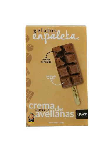 Imagen de GELATO ENPALETA CREMA NUTELLA DE AVELLANAS 4 UND 300 g 