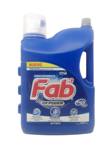 Imagen de DETERGENTE LÍQUIDO FAB 3X PODER ACTIBLU 5000 ml 