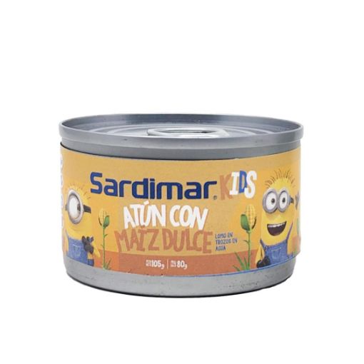 Imagen de ATÚN SARDIMAR KIDS LOMO EN TROZOS CON MAÍZ DULCE EN AGUA 80 g 