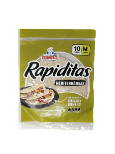 Imagen de TORTILLAS BIMBO RAPIDITAS MEDITERRÁNEAS DE HARINA DE TRIGO 10 UND 250 G