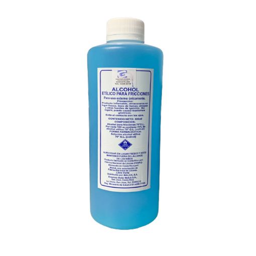 Imagen de ALCOHOL AZUL DHG PARA FRICCIONES 70 GRADOS 500 ml 