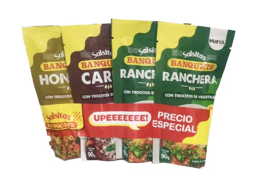 Imagen de OFERTA BANQUETE 360 G-4 UND SALSITAS SURTIDAS 90 G 