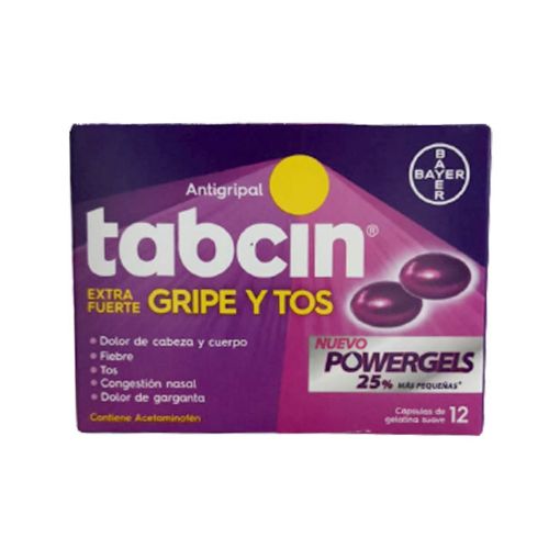 Imagen de ANTIGRIPAL BAYER TABCIN GRIPE & TOS POWERGELS  12 UND