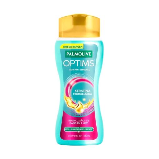 Imagen de SHAMPOO PALMOLIVE OPTIMS KERATINA HIDROLIZADA 2 EN 1 680 ML