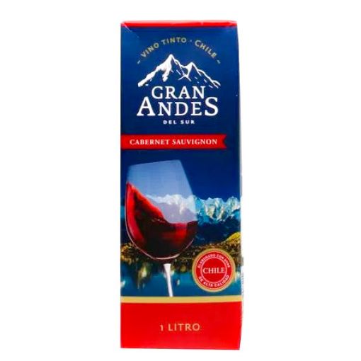 Imagen de VINO TINTO GRAN ANDES CABERNET SAUVIGNON TETRAPACK 1000 ML