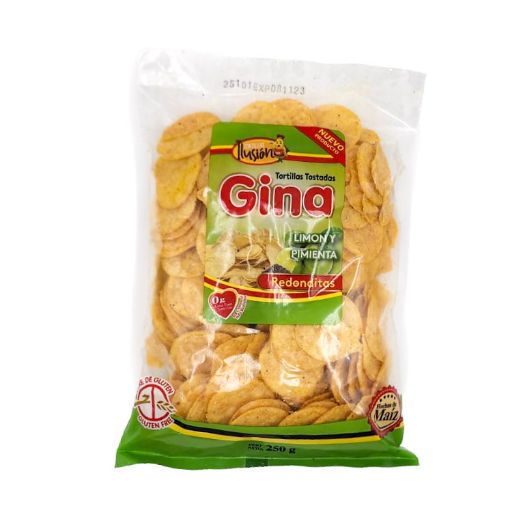 Imagen de TORTILLAS TOSTADAS  ILUSION GINA PIMIENTA Y LIMON 250 G