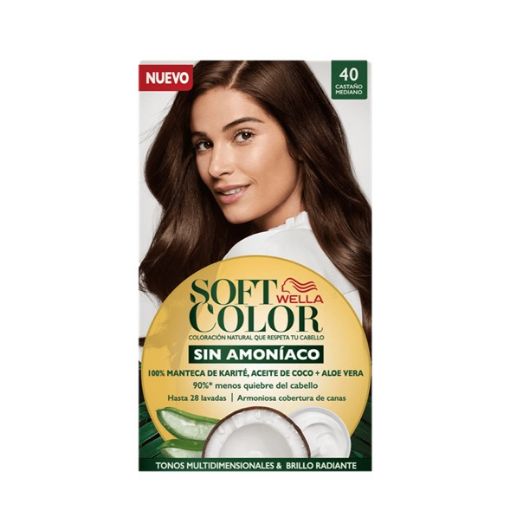 Imagen de TINTE PARA CABELLO SOFT COLOR CASTAÑO MEDIANO #40 1 UND