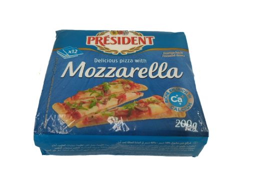 Imagen de QUESO MOZZARELLA PRESIDENT REBANADO 12 UND 200 g 