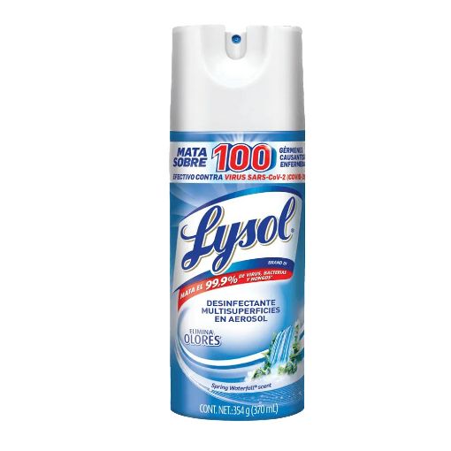 Imagen de DESINFECTANTE LYSOL AROMA CASCADA DE PRIMAVERA EN AEROSOL 354 G