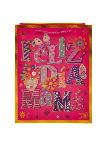 Imagen de BOLSA DE REGALO PARECA MAMÁ GOLD MEDIANA 1 UND