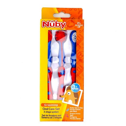 Imagen de CEPILLO DENTAL PARA NIÑO SUAVE NUBY 3 UND