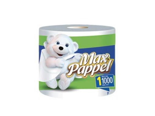 Imagen de PAPEL HIGIENICO MAX PAPPEL 1000 HOJAS SENCILLAS 1 UND