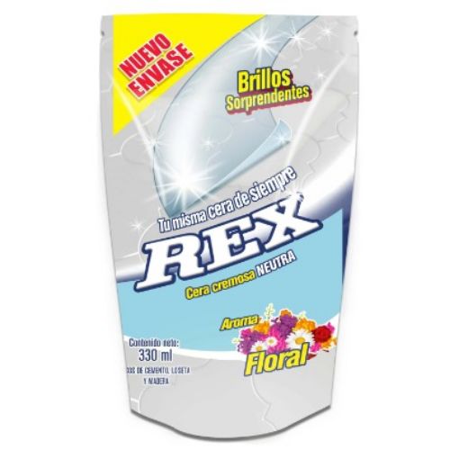 Imagen de CERA REX CREMOSA NEUTRA AROMA FLORAL 330 ML