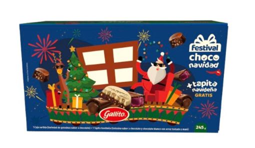 Imagen de CHOCOLATE GALLITO NAVIDAD CAJA SURTIDA 205 G+TAPITA NAVIDEÑA 40 G 
