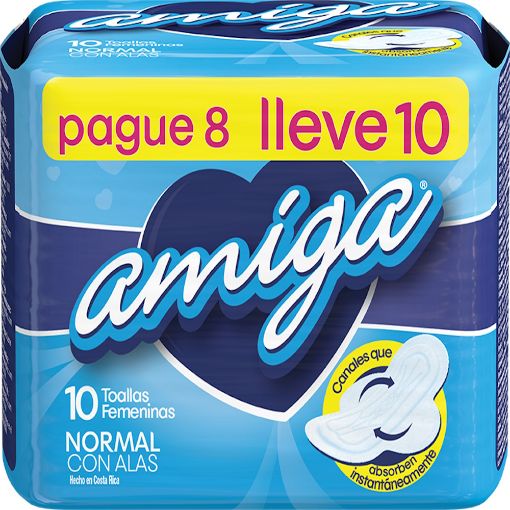 Imagen de TOALLAS FEMENINAS AMIGA 10 UND