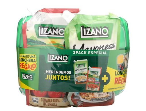 Imagen de OFERTA LIZANO  -  2 PACK ESPECIAL MAYONESA 380 G + SALSA DE TOMATE 380 G + LONCHERA GRATIS 