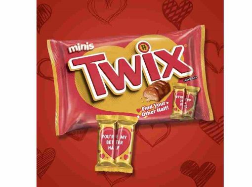 Imagen de CHOCOLATE TWIX CON LECHE Y CARAMELO MINIS SAN VALENTÍN 295.70 G