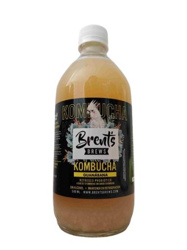 Imagen de REFRESCO KOMBUCHA BRENTS BREWS PROBIÓTICO GUANÁBANA 500.00 ML