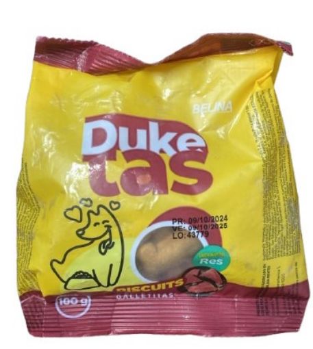 Imagen de GALLETAS PARA PERRO DUKETAS SABOR RES  100.00 G