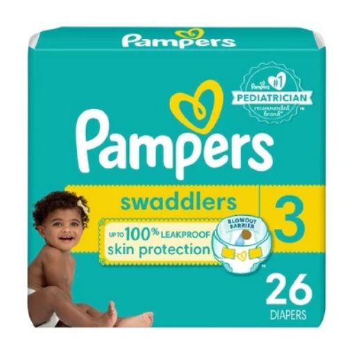 Imagen de PAÑAL PAMPERS SWADDLERS DESECHABLE ETAPA 3 26 UND