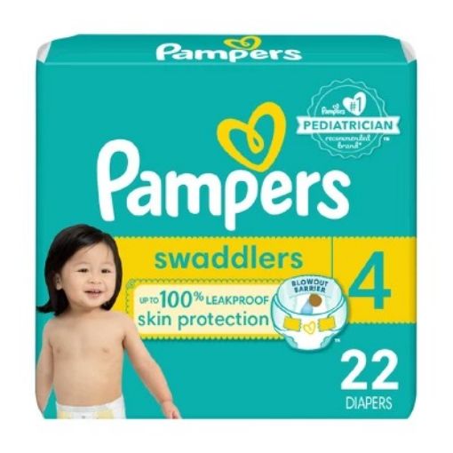 Imagen de PAÑAL PAMPERS SWADDLERS DESECHABLE ETAPA 4 22.00 UND