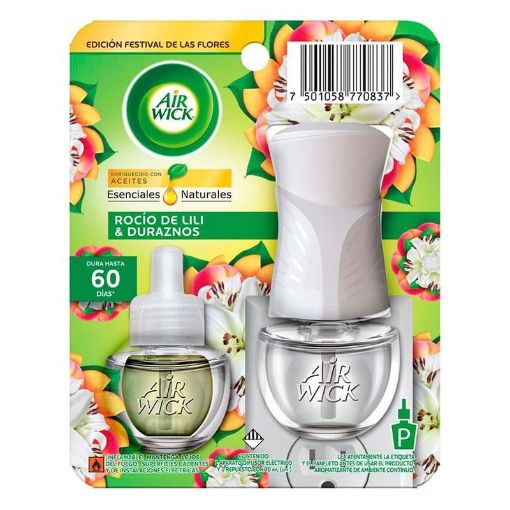 Imagen de DIFUSOR ELECTRICO AIR WICK REPUESTO AROMATIZANTE ROCÍO DE LILI & DURAZNOS 20 ML