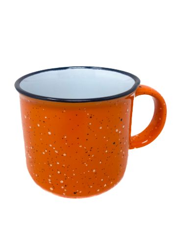 Imagen de TAZA IMP DE PORCELANA NARANJA CON PUNTOS #86040 1 UND