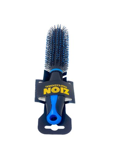Imagen de CEPILLO ZION PROFESSIONAL PARA CABELLO NEGRO CON CELESTE REDONDO #ZN-567 1.00 UND