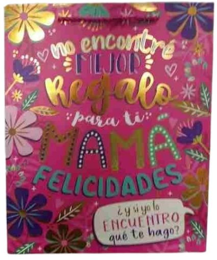 Imagen de BOLSA DE REGALO PARECA DIA DE LA MADRE MEDIANA 1.00 UND