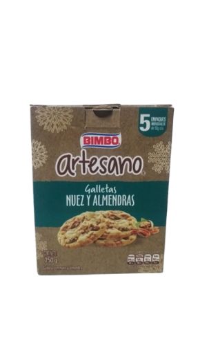 Imagen de GALLETA BIMBO ARTESANO NUEZ Y ALMENDRAS 5 UND 250.00 G