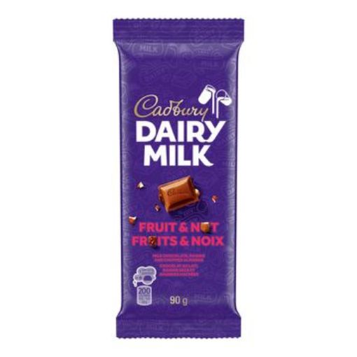 Imagen de CHOCOLATE CADBURY DAIRY MILK FRUTAS Y ALMENDRAS 90.00 G
