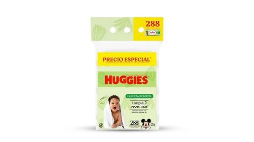 Imagen de TOALLAS HUMEDAS HUGGIES SIN AROMA LIMPIEZA EFECTIVA 3 PACK 288 UND