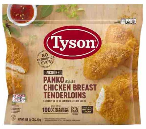 Imagen de FILETES TYSON PECHUGA POLLO EMPANIZADO PANKO 2267.00 G