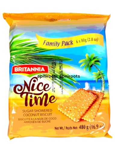 Imagen de GALLETA BRITANIA NICE TIME SUGAR SHOWERED COCONUT BISCUIT 6 UND 480.00 G