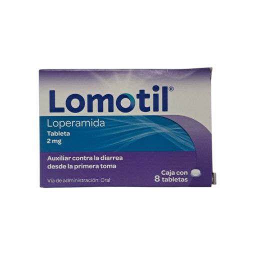 Imagen de PASTILLA LOMOTIL ANTIDIARREICO LOPERAMIDA 2 MG 8.00 UND